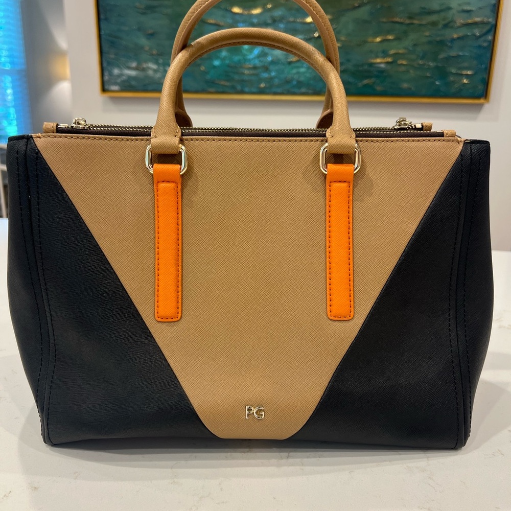 Gorgeous Calfskin Black & Tan PG Bag